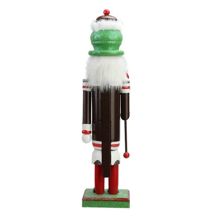 14" Brown and White Tootsie Roll Christmas Nutcracker Figurine