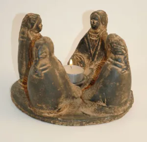 4 seated women copal burner black