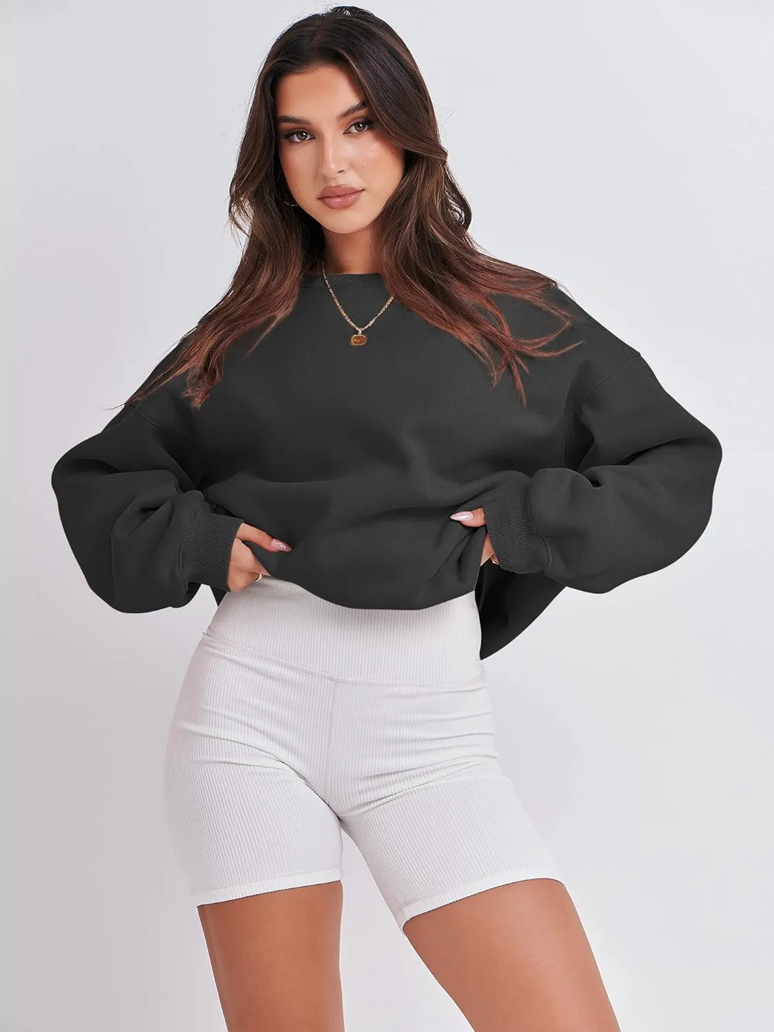 ANRABESS Women's Sweatshirts Crewneck Fleece Oversized Pullover Hoodies Cute Shirts Tops Teen Girls Preppy Clothes 2025