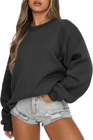 ANRABESS Women's Sweatshirts Crewneck Fleece Oversized Pullover Hoodies Cute Shirts Tops Teen Girls Preppy Clothes 2025