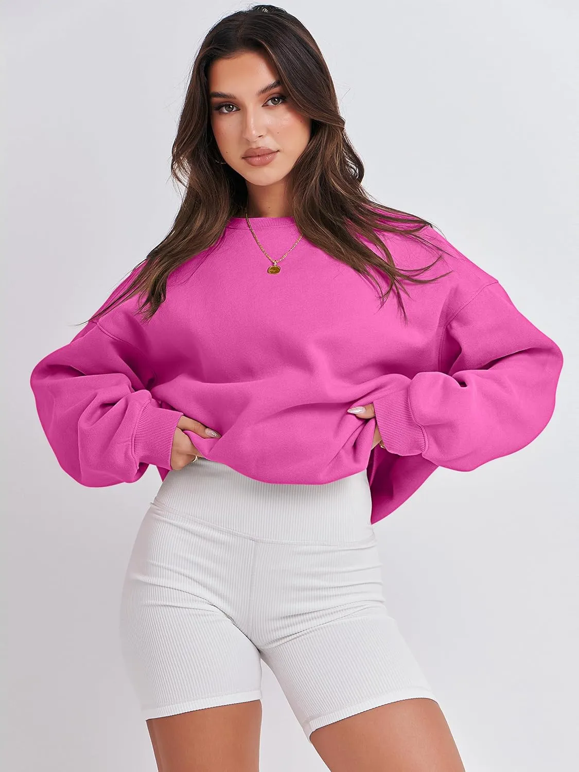 ANRABESS Women's Sweatshirts Crewneck Fleece Oversized Pullover Hoodies Cute Shirts Tops Teen Girls Preppy Clothes 2025