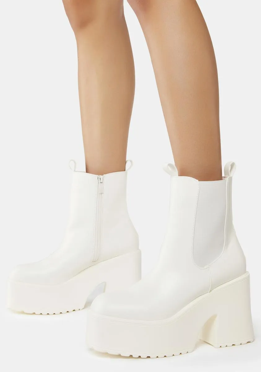 Blanc Down The Line Chelsea Boots