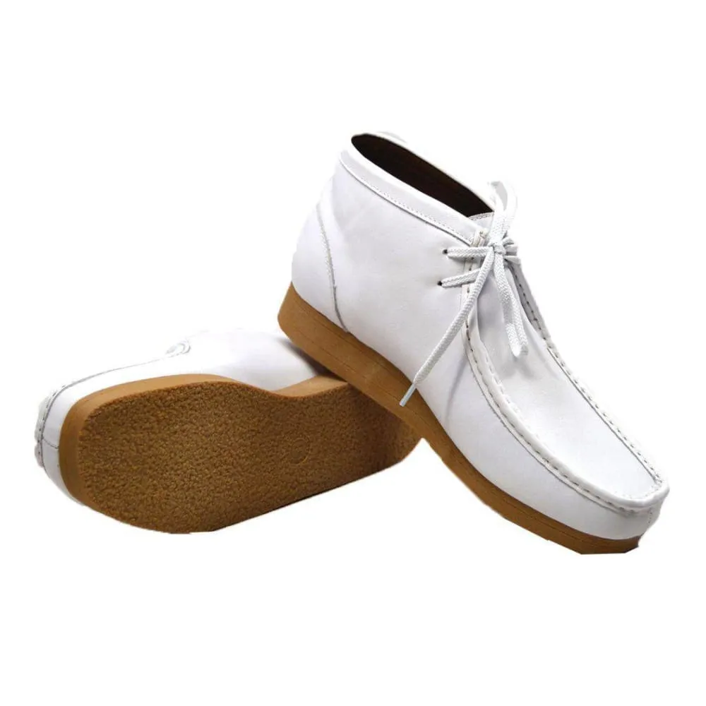 British Walkers New Castle 2 Wallabee Boots Men's White Leather