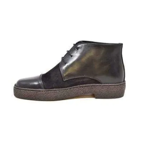 British Walkers Playboy Moc Toe Men's Black Leather and Suede