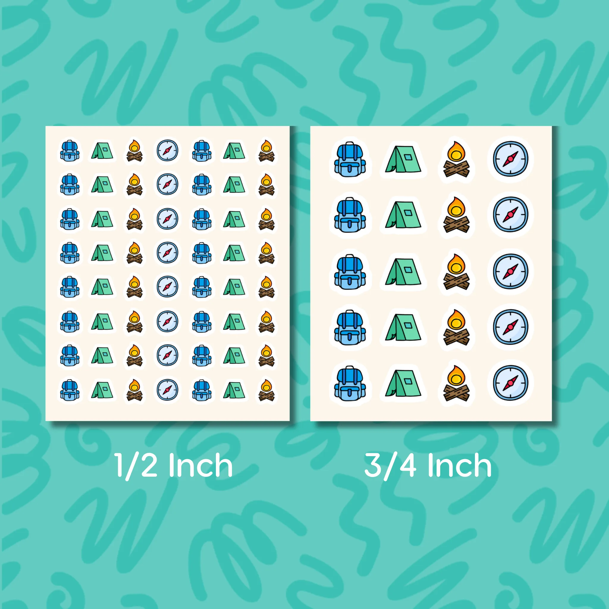 Camping Planner Stickers Hiking Sticker Outdoor Activity for Campers or Hikers RV Life Mini Sticker for Journal or Calendar