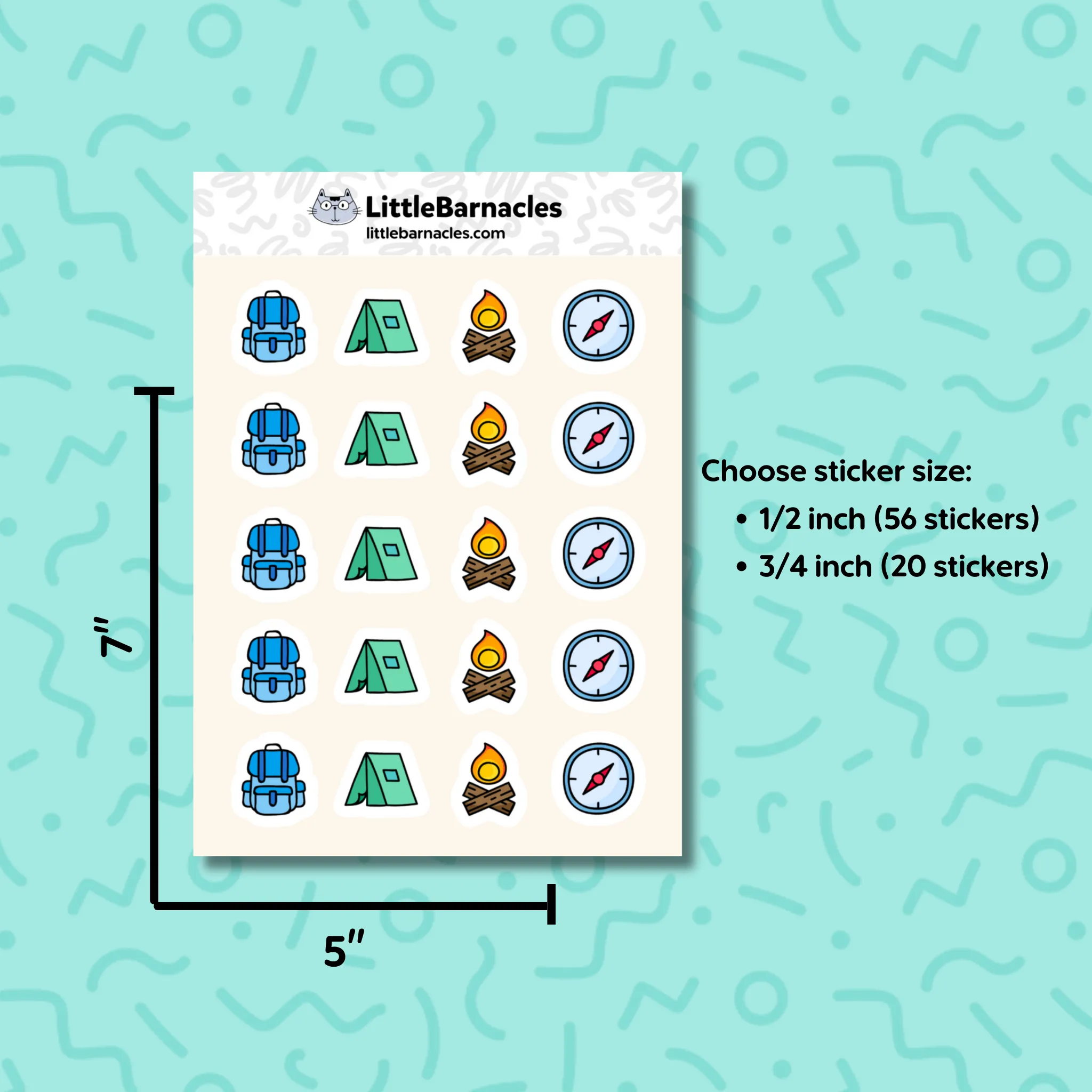 Camping Planner Stickers Hiking Sticker Outdoor Activity for Campers or Hikers RV Life Mini Sticker for Journal or Calendar