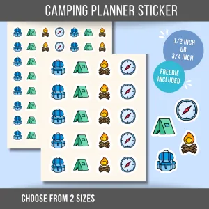Camping Planner Stickers Hiking Sticker Outdoor Activity for Campers or Hikers RV Life Mini Sticker for Journal or Calendar