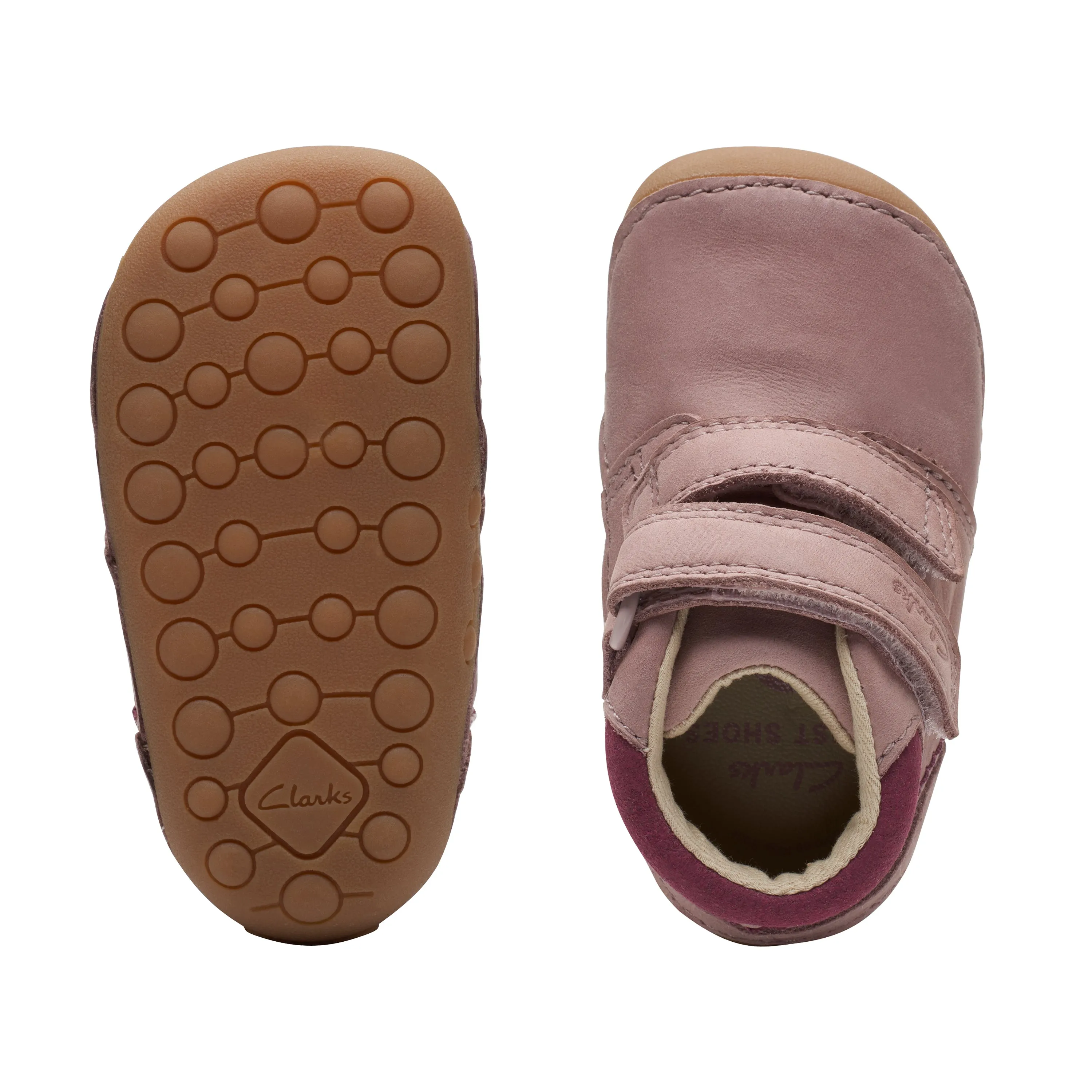 Clarks Tiny Play Infant Girls Dusty Pink Boot