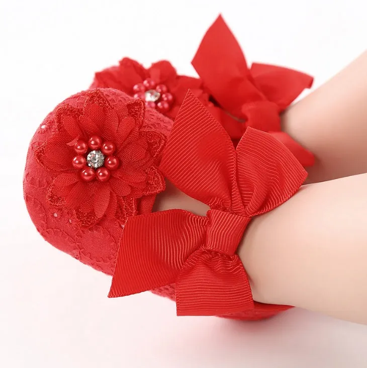 Floret lace women's baby shoes soft soled baby shoes baby shoes walking shoes princess shoes