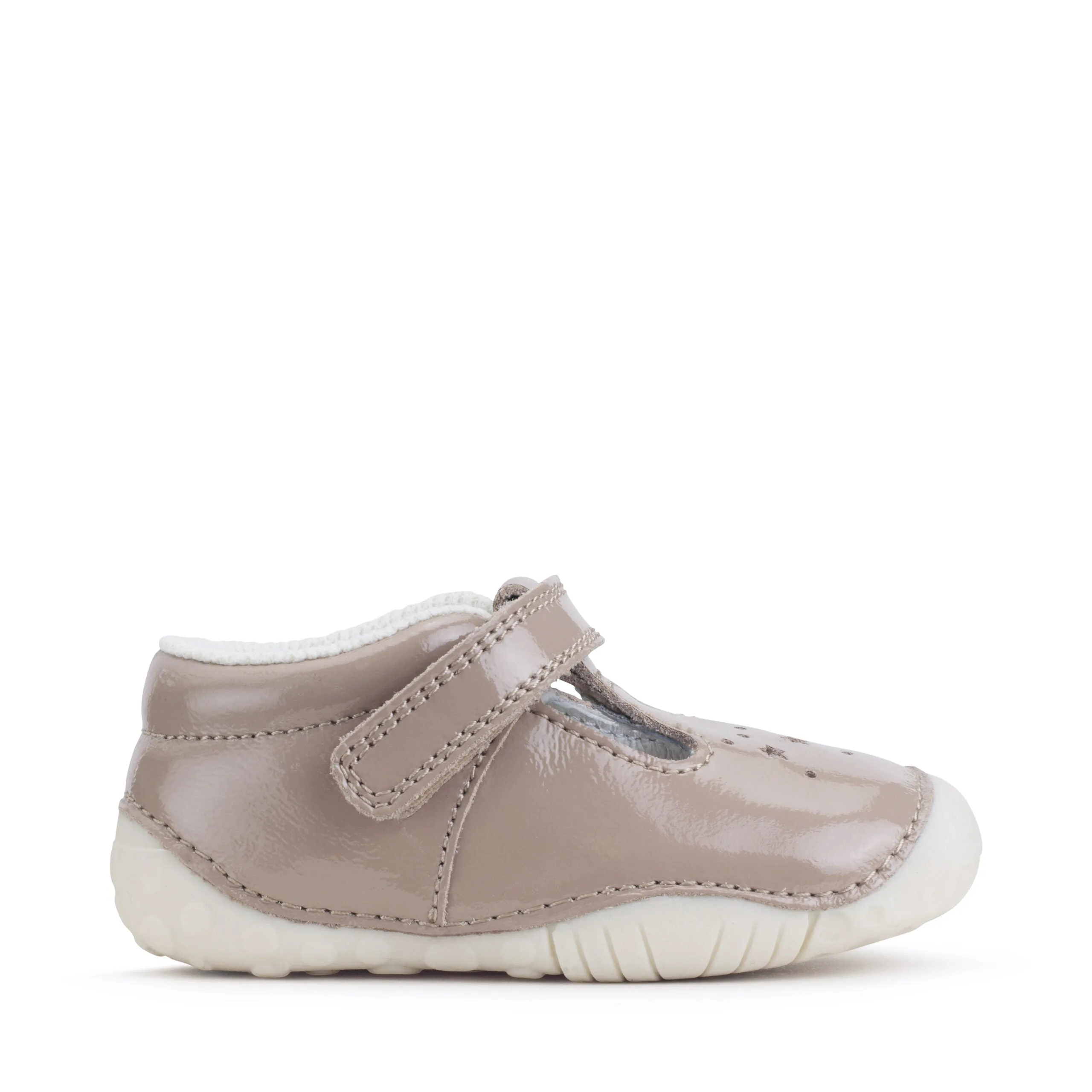 Start Rite Tumble Girls Taupe Patent Pre-Walker Shoe