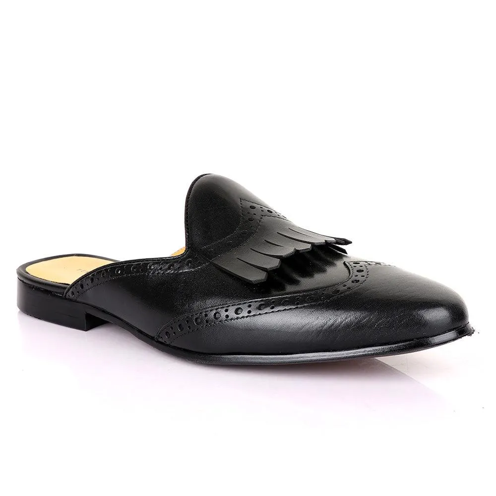 Terry Taylors Exotic Black Lashes Mole Leather Shoe