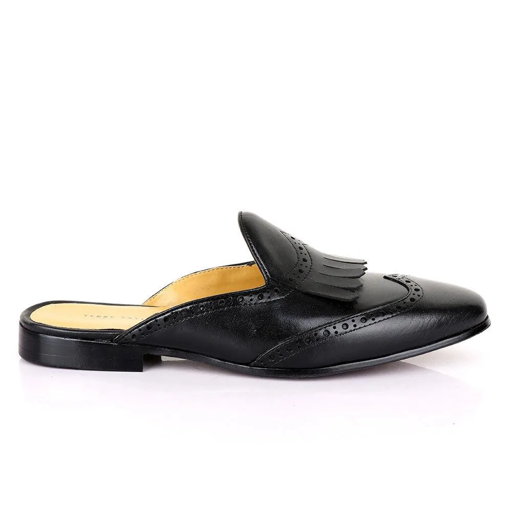 Terry Taylors Exotic Black Lashes Mole Leather Shoe