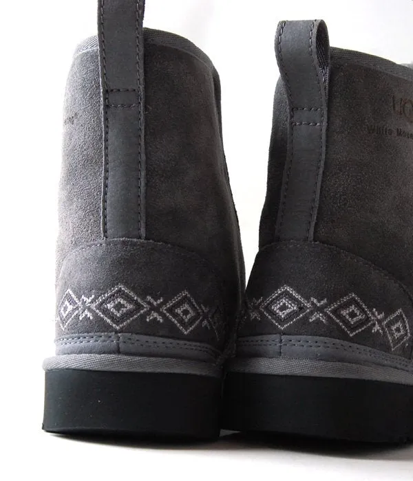 White Mountaineering/WM  UGG EMBROIDERED FRONT GORE BOOTS MENS (GRAY)
