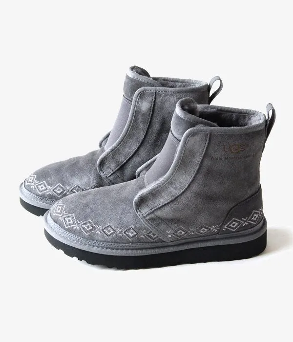 White Mountaineering/WM  UGG EMBROIDERED FRONT GORE BOOTS MENS (GRAY)